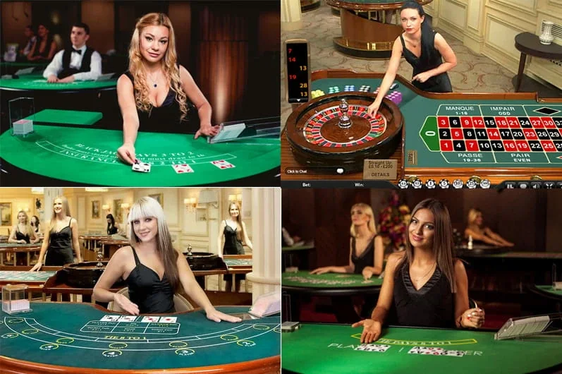 Antarmuka mobile untuk memilih meja kasino live